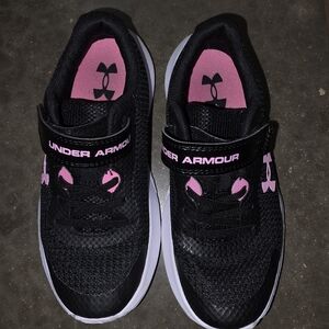 Under Armour Black & Pink Kids Athletic Shoes
